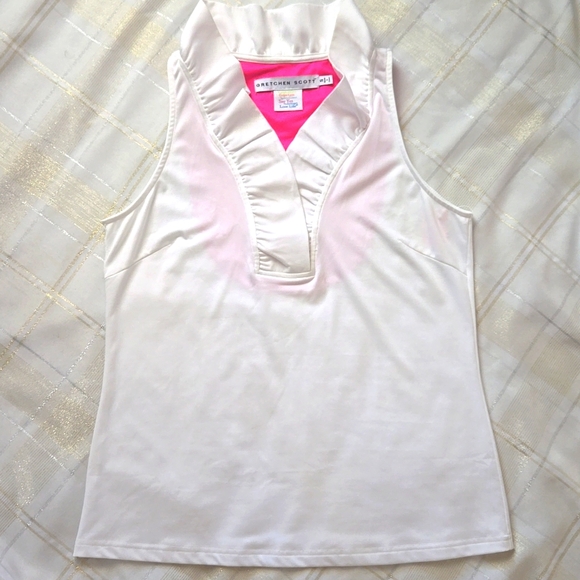 Gretchen Scott White Jersey Sleeveless Ruffneck Top - Picture 5 of 13
